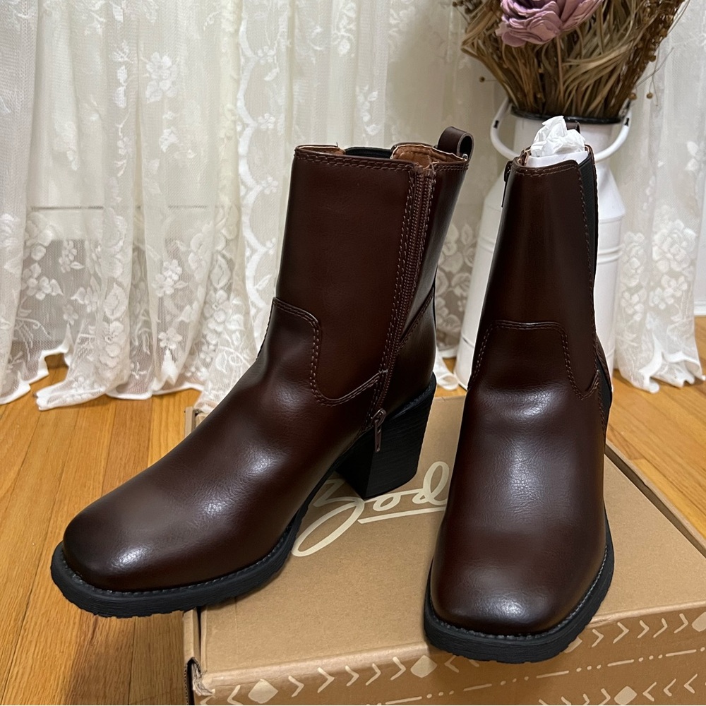 Zodiac Women's Dark Brown Ankle Boots (8.5) Zipper
